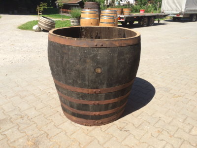 Holzfass Wasserfass Regentonne drei viertel 420 Liter_400